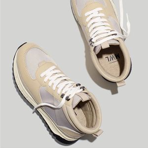 Madewell NIB The Sneaker Boot in Washed Nubuck Harvest Moon Ivory Women's 8.5
